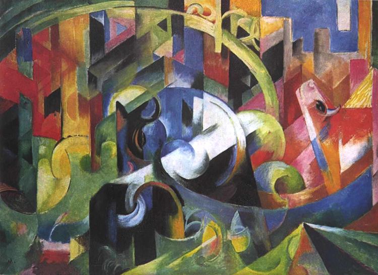 Franz Marc Painting with Cattle (mk34) oil painting picture